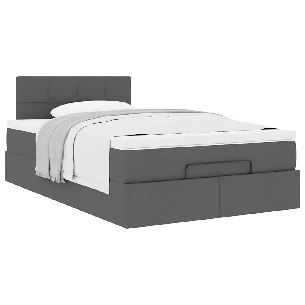 Ottoman bed met matras 120x200cm stof donkergrijs