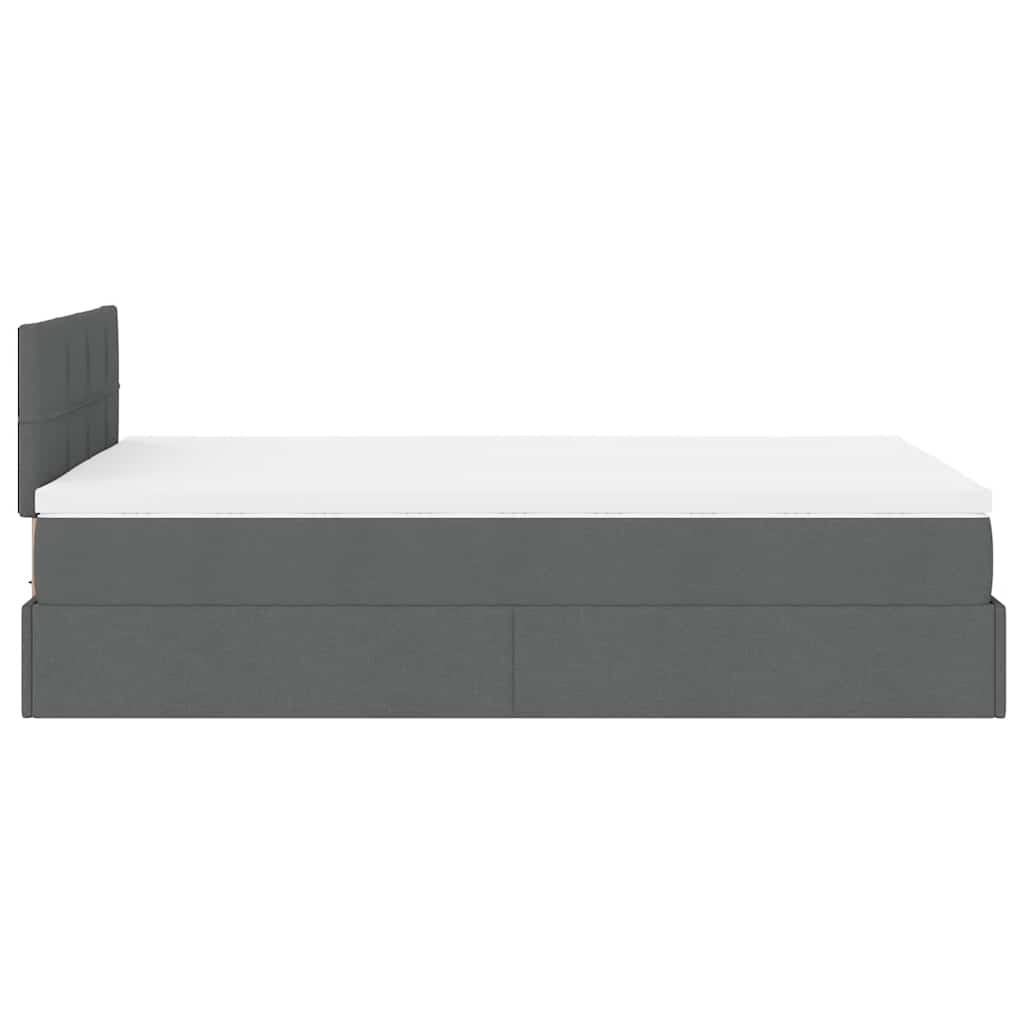 Ottoman bed met matras 120x200cm stof donkergrijs
