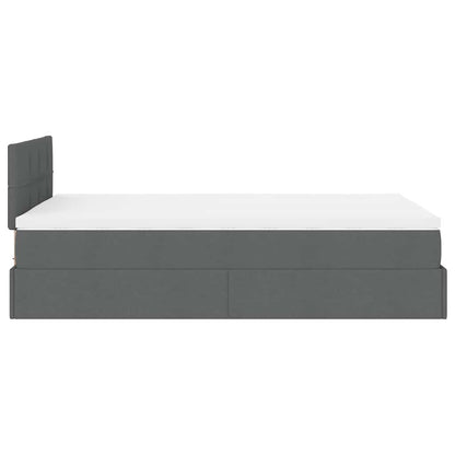 Ottoman bed met matras 120x200cm stof donkergrijs