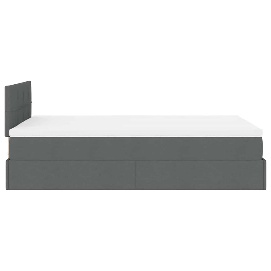 Ottoman bed met matras 120x200cm stof donkergrijs
