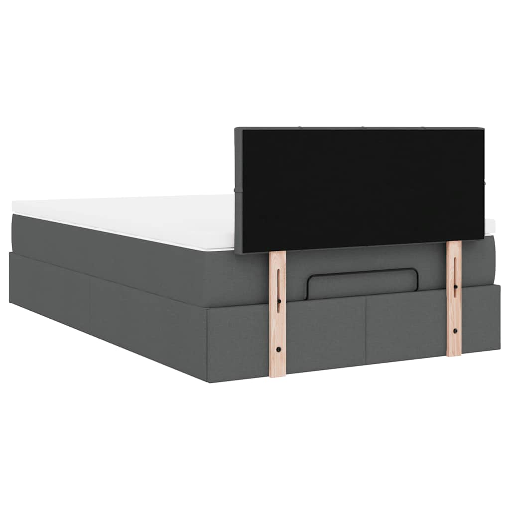 Ottoman bed met matras 120x200cm stof donkergrijs