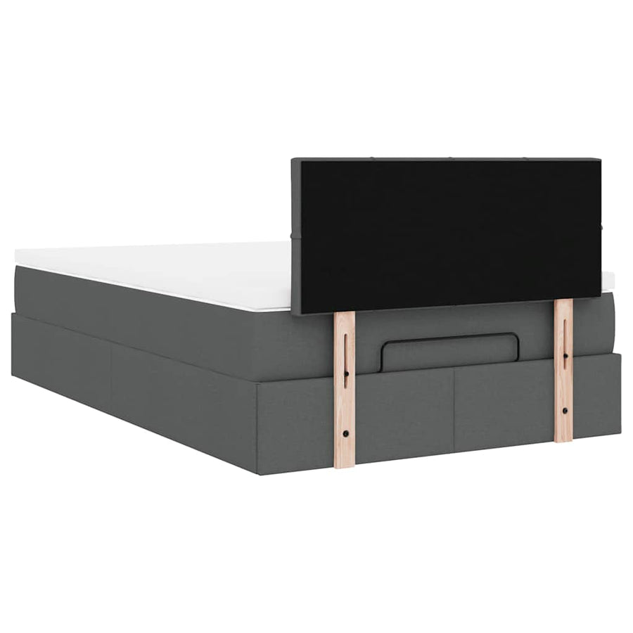 Ottoman bed met matras 120x200cm stof donkergrijs