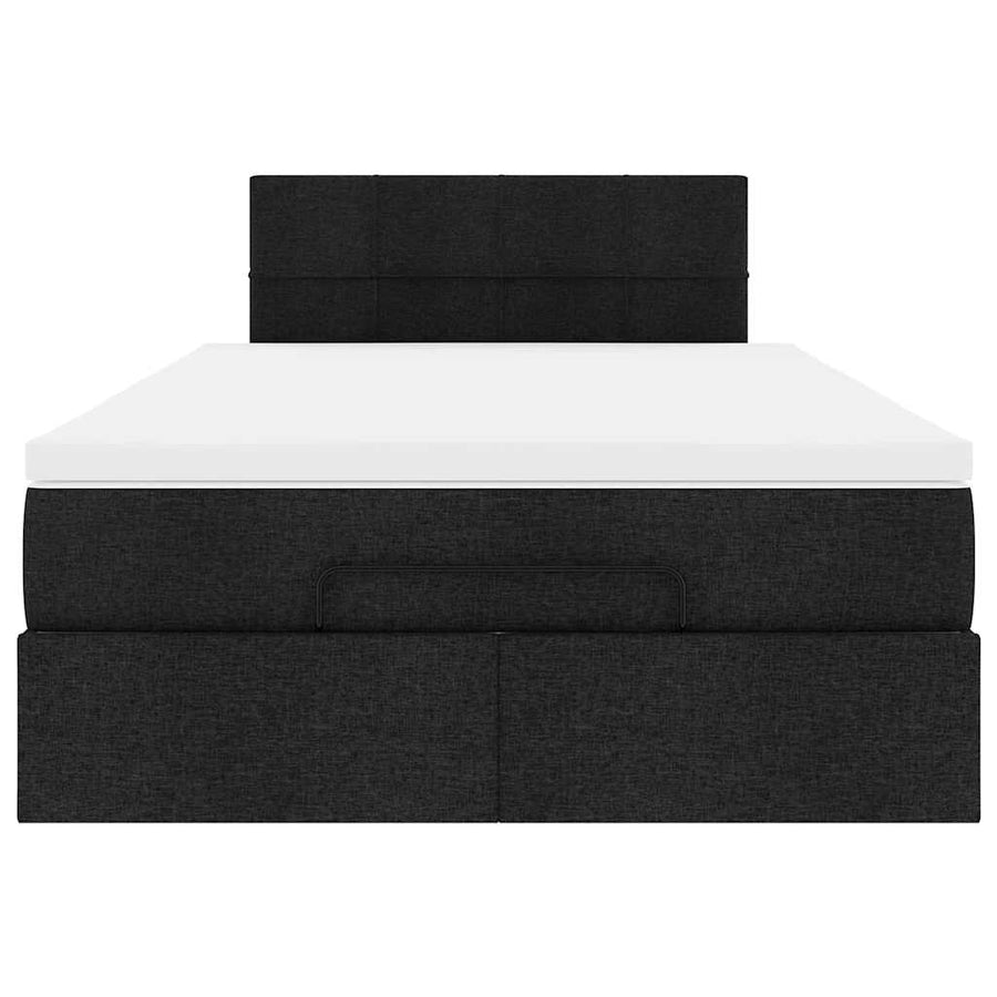 Ottoman bed met matras 120x200cm stof zwart