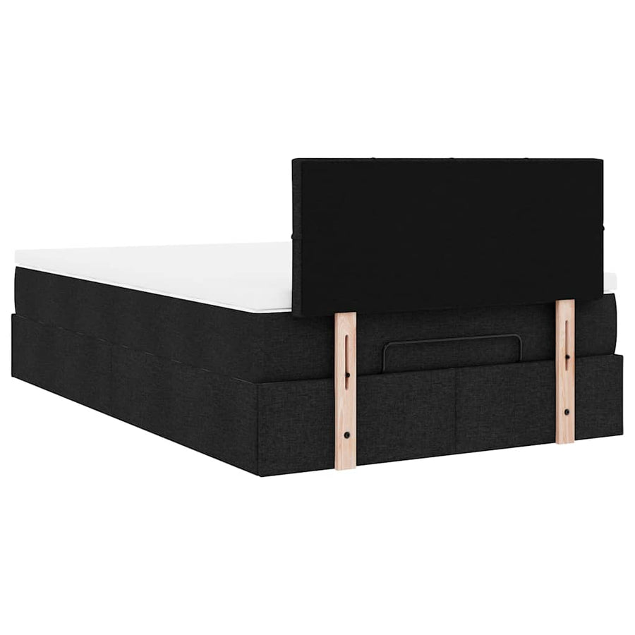 Ottoman bed met matras 120x200cm stof zwart