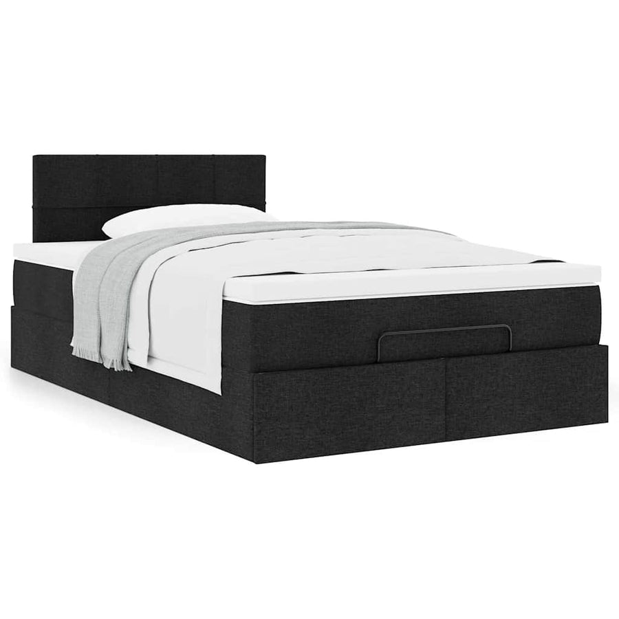Ottoman bed met matras 120x200cm stof zwart