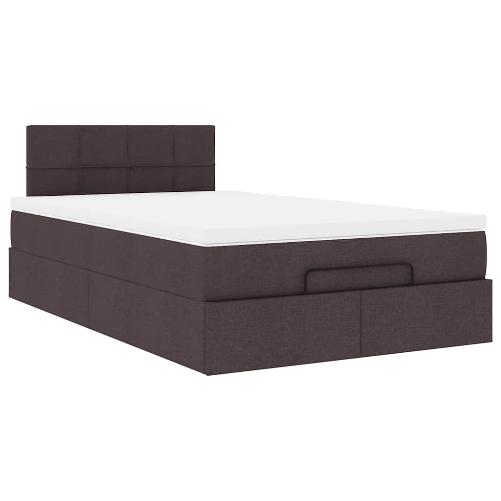 Bed met matras 120x200 cm stof donkerbruin