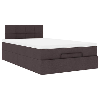 Bed met matras 120x200 cm stof donkerbruin