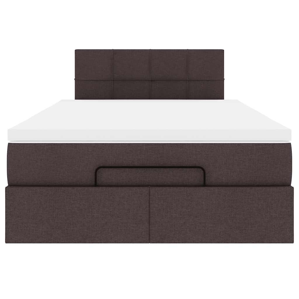 Bed met matras 120x200 cm stof donkerbruin