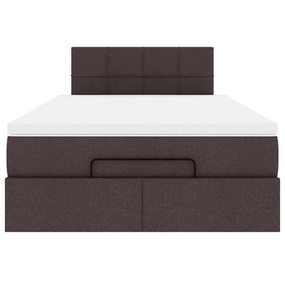 Bed met matras 120x200 cm stof donkerbruin