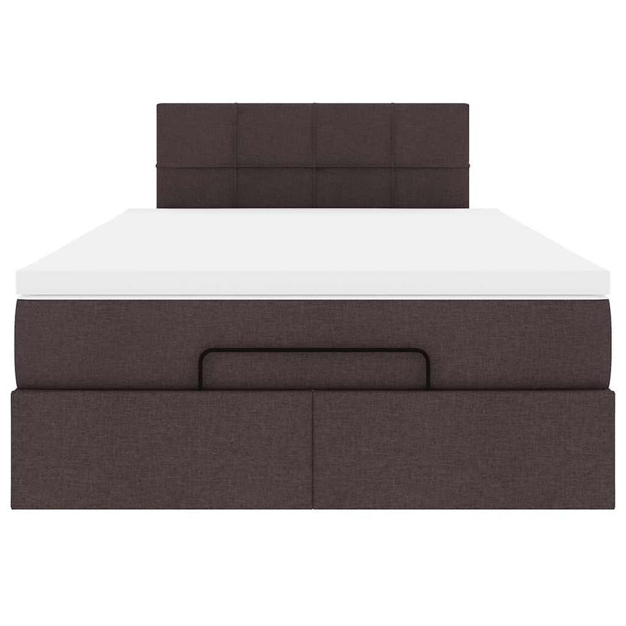 Bed met matras 120x200 cm stof donkerbruin