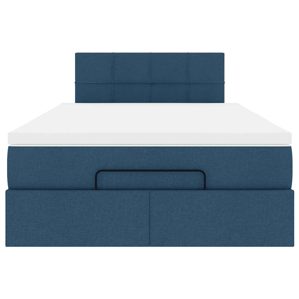 Ottoman bed met matras 120x200cm stof blauw