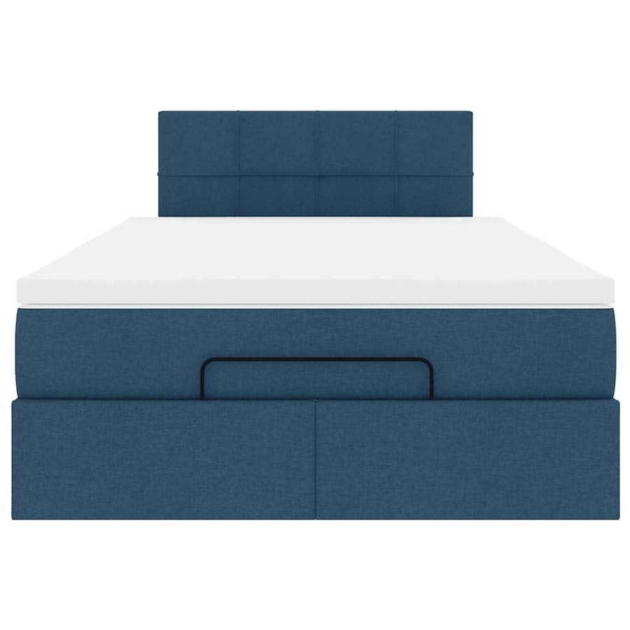 Ottoman bed met matras 120x200cm stof blauw