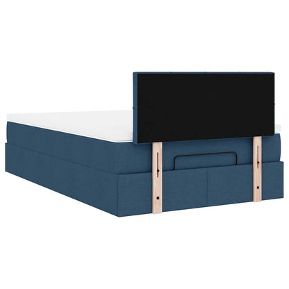 Ottoman bed met matras 120x200cm stof blauw