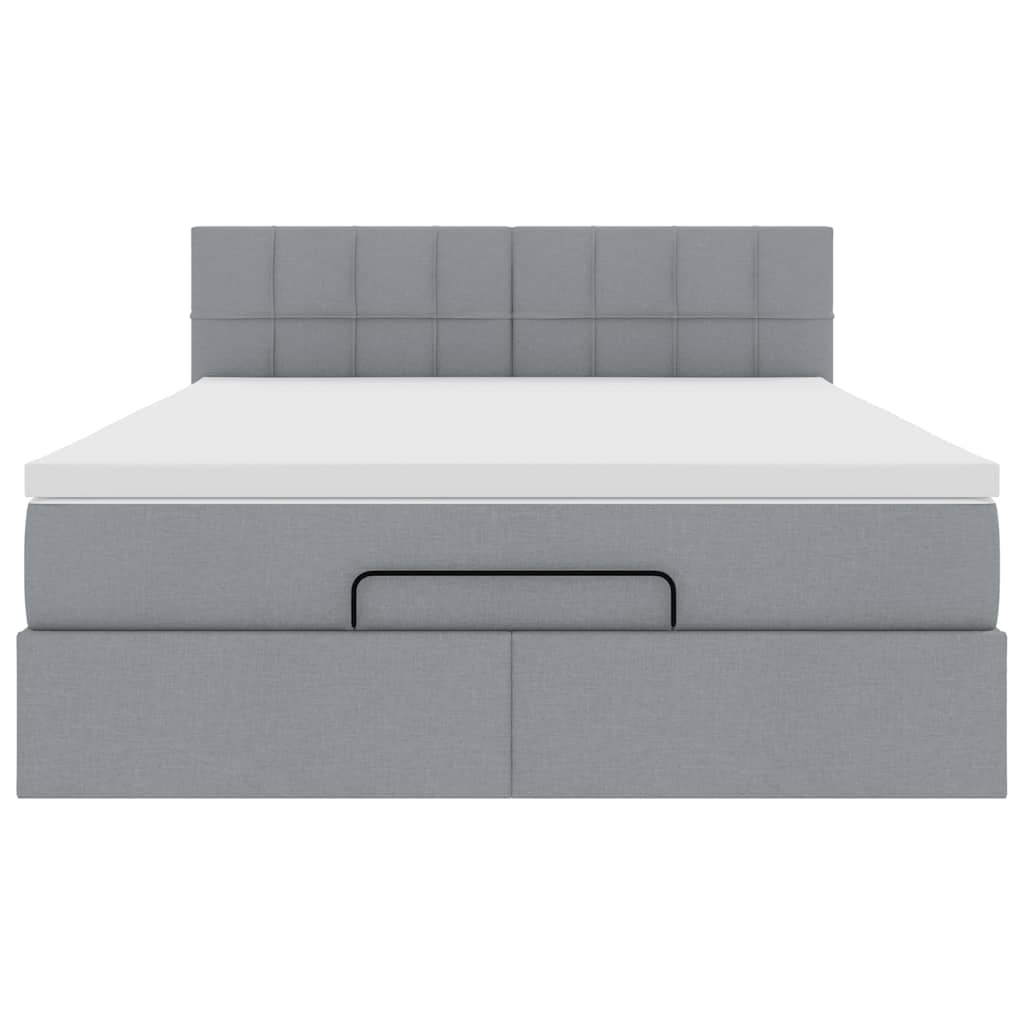 Bed met matras 140x190 cm stof lichtgrijs