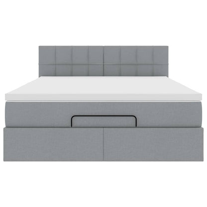 Bed met matras 140x190 cm stof lichtgrijs