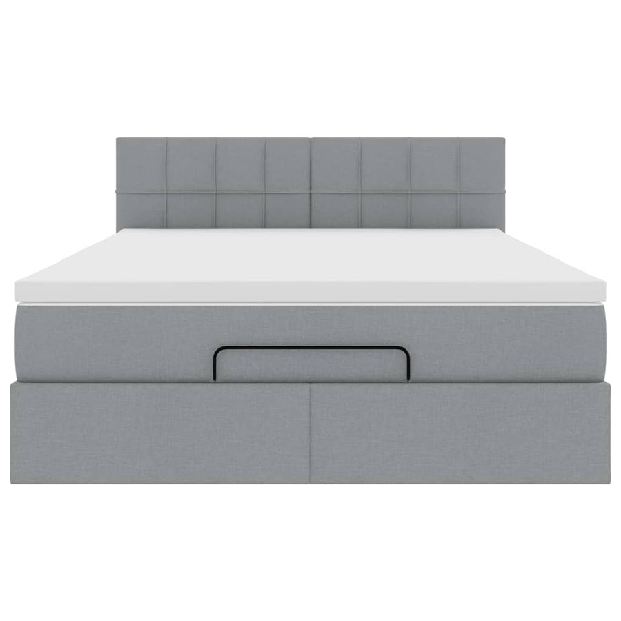 Bed met matras 140x190 cm stof lichtgrijs