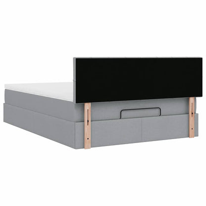 Bed met matras 140x190 cm stof lichtgrijs