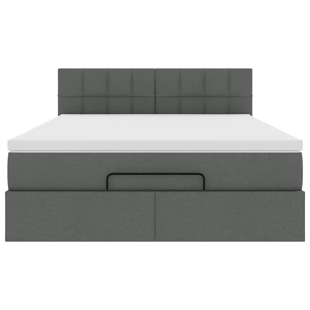 Bed met matras 140x190 cm stof donkergrijs
