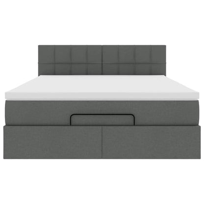 Bed met matras 140x190 cm stof donkergrijs
