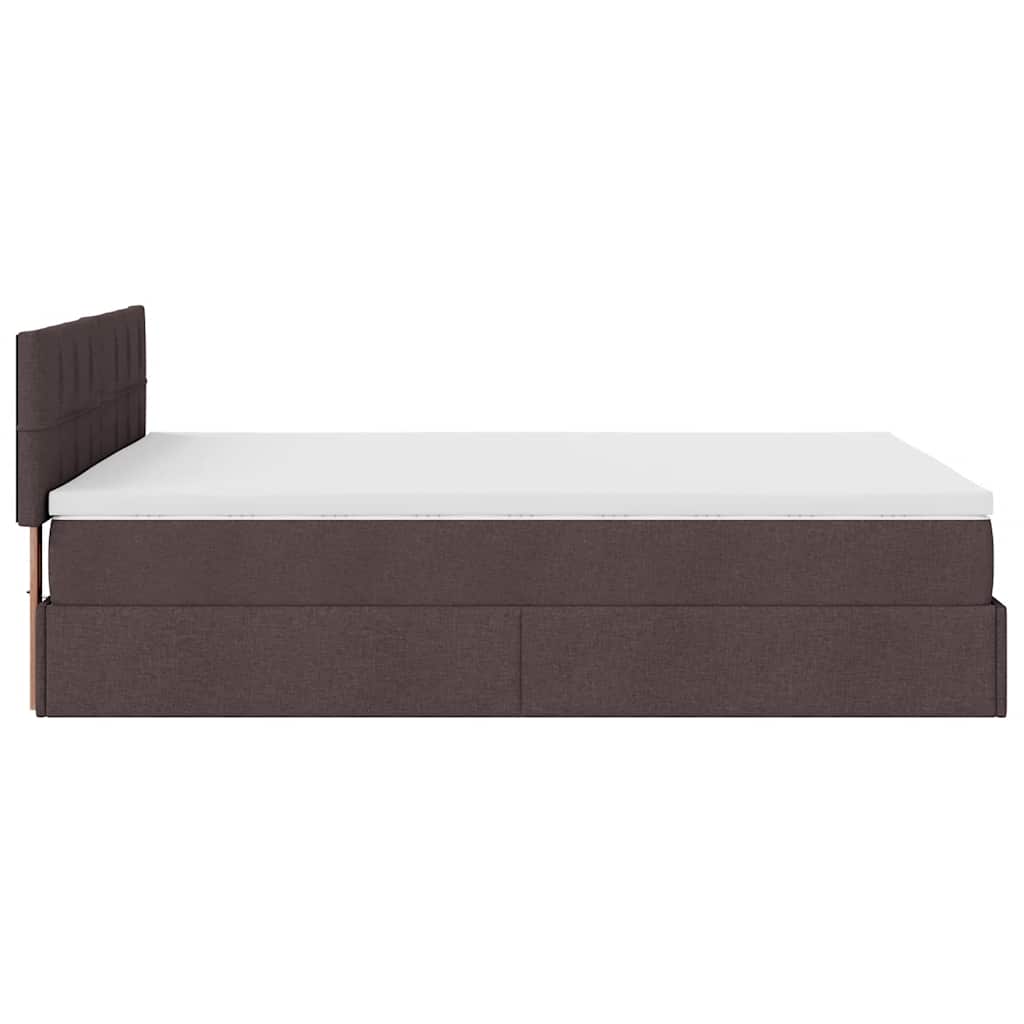 Bed met matras 140x190 cm stof donkerbruin