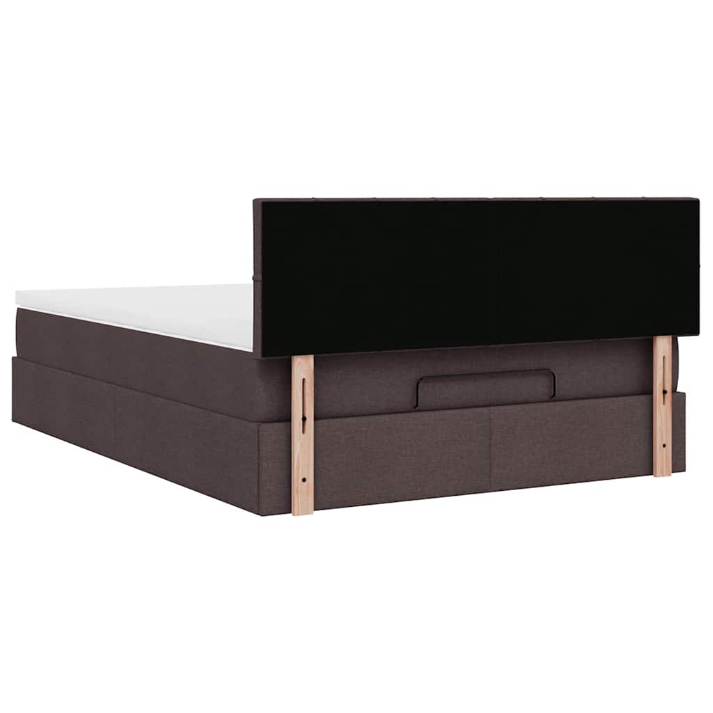 Bed met matras 140x190 cm stof donkerbruin