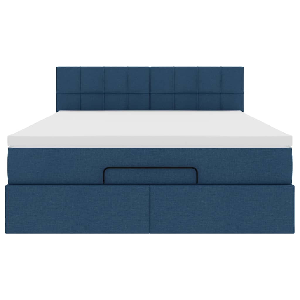 Bed met matras 140x190 cm stof blauw