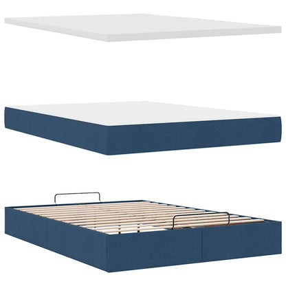 Bed met matras 140x190 cm stof blauw