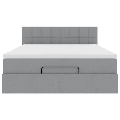 Ottoman bed met matras 140x200cm stof lichtgrijs