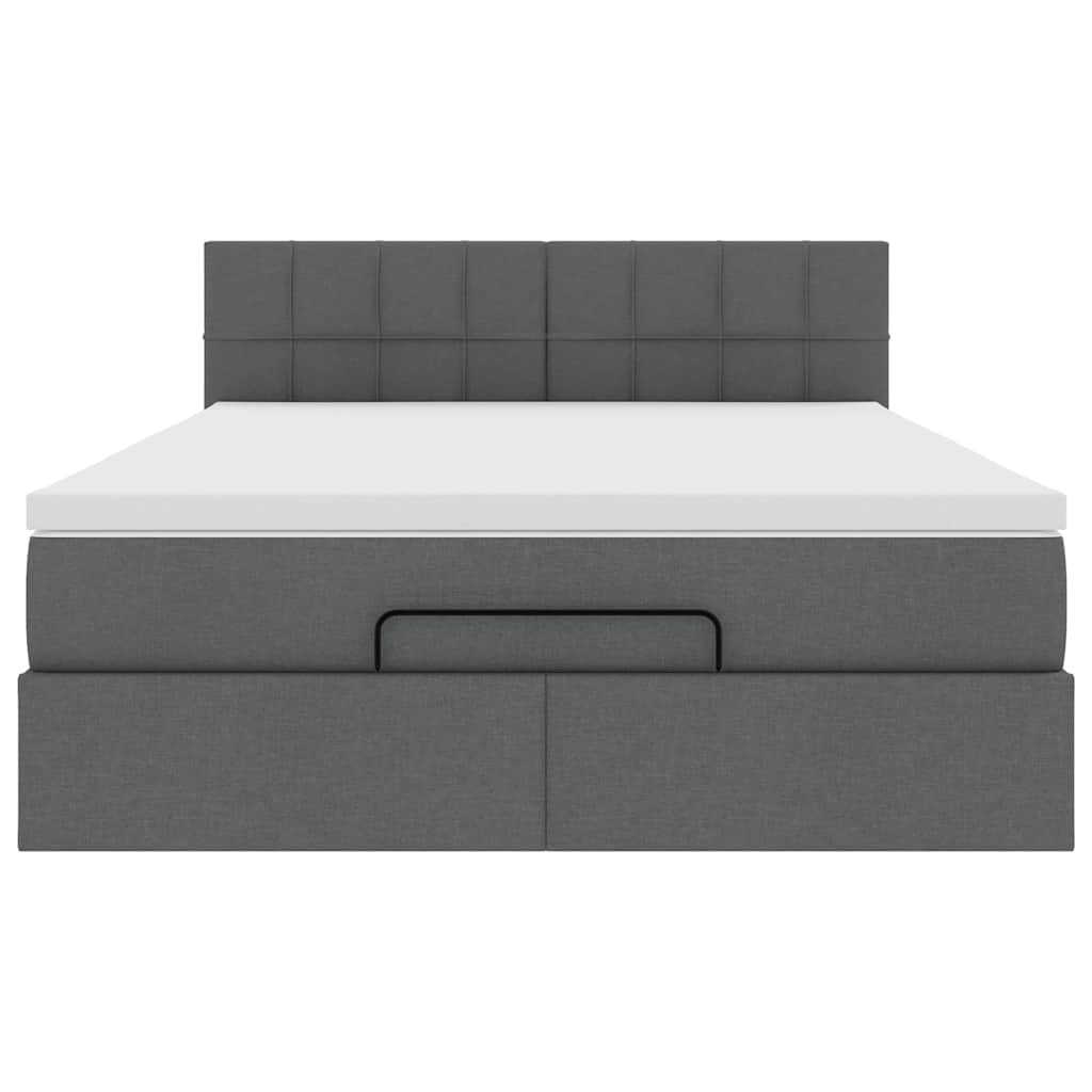 Ottoman bed met matras 140x200cm stof donkergrijs