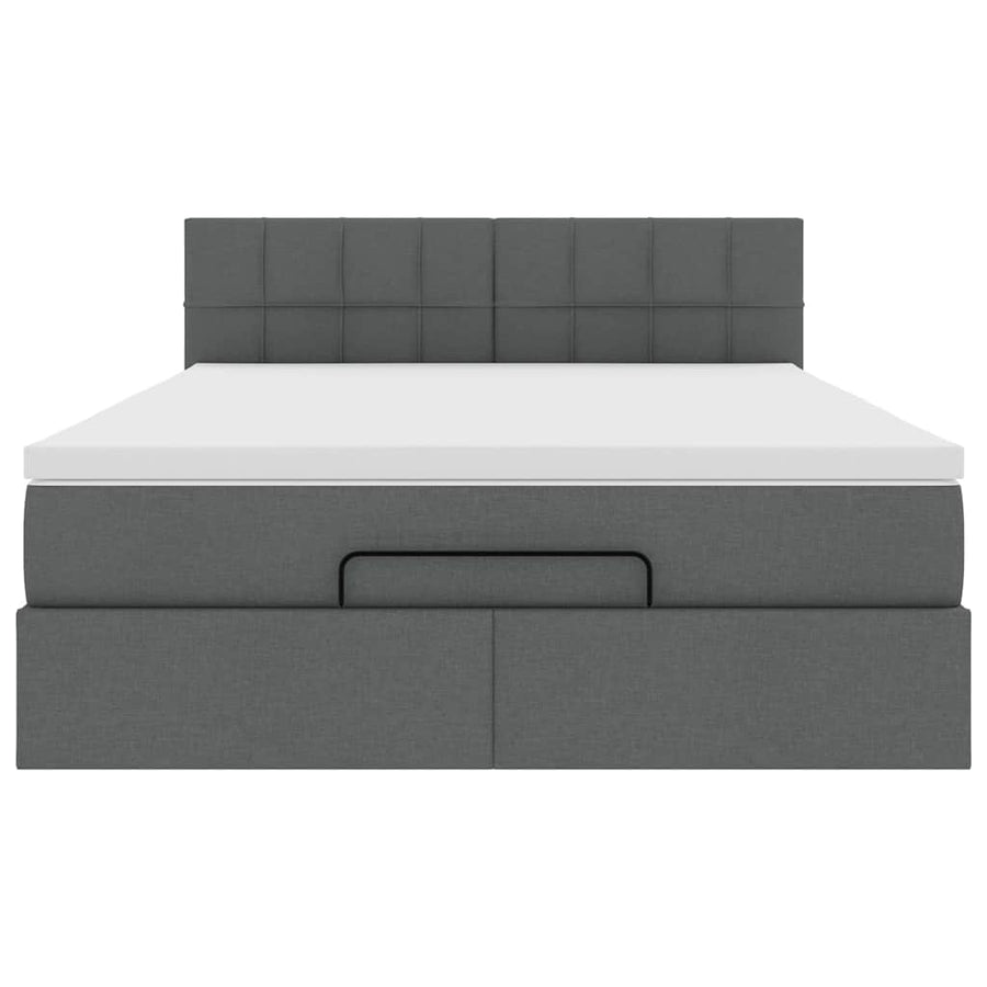 Ottoman bed met matras 140x200cm stof donkergrijs