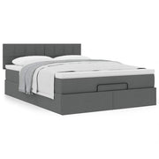 Bed 140x200 cm stof donkergrijs met matras