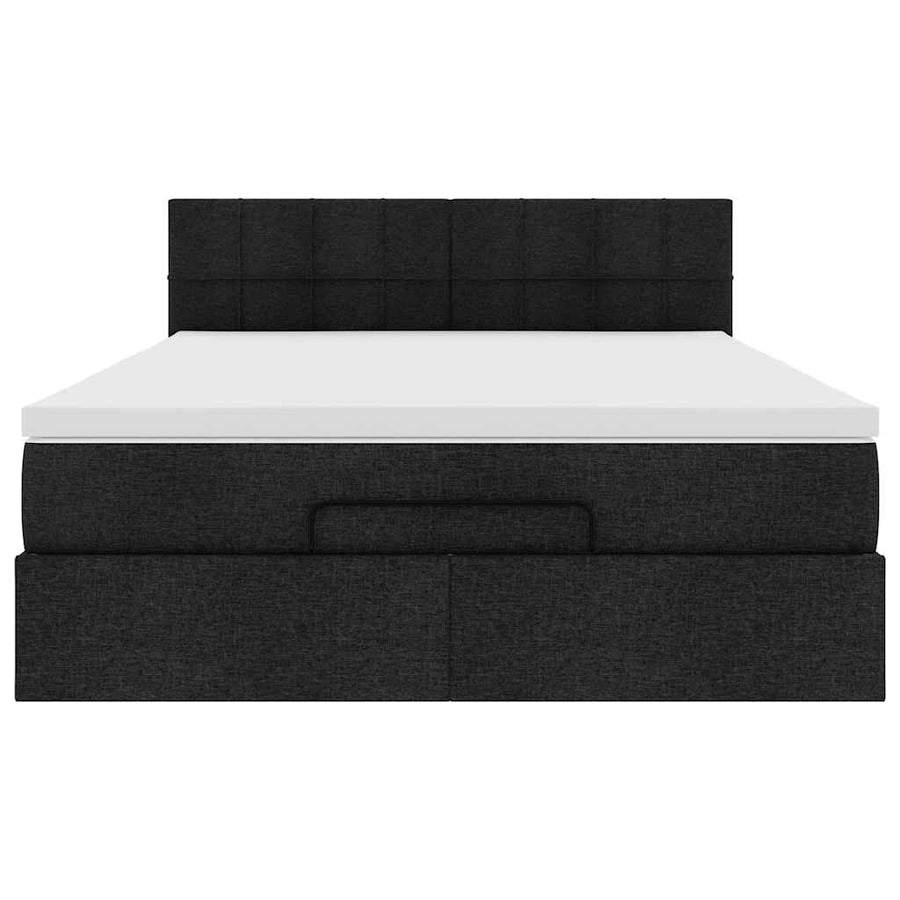 Ottoman bed met matras 140x200cm stof zwart