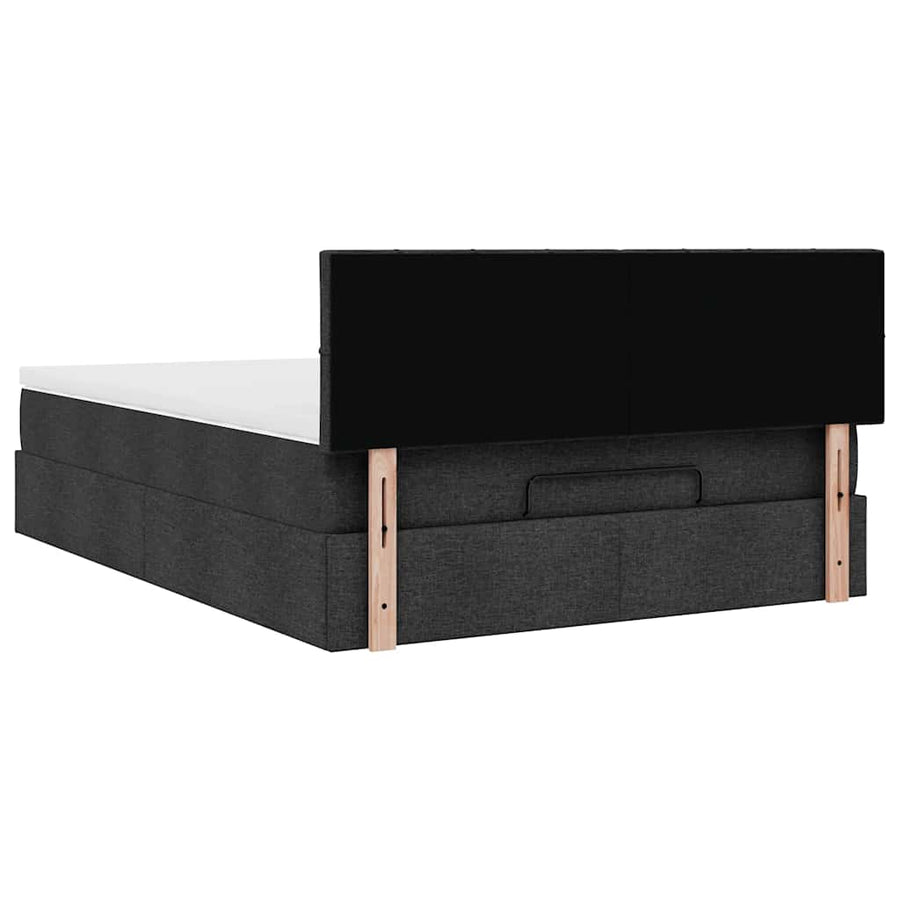 Ottoman bed met matras 140x200cm stof zwart