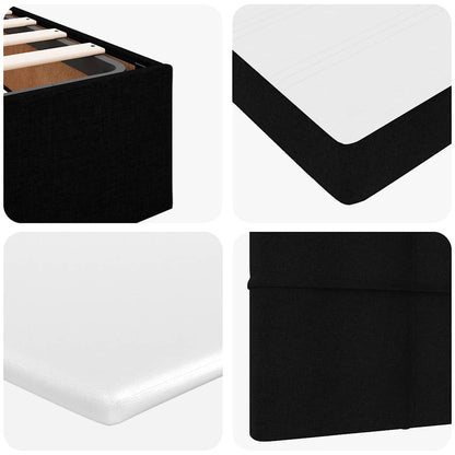 Ottoman bed met matras 140x200cm stof zwart
