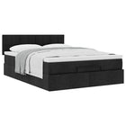Bed with mattress 140x200 cm black fabric