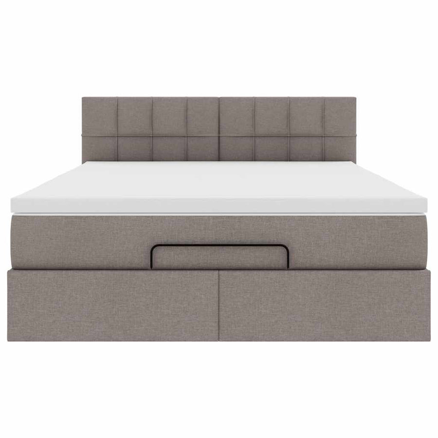 Ottoman bed met matras 140x200cm stof taupe