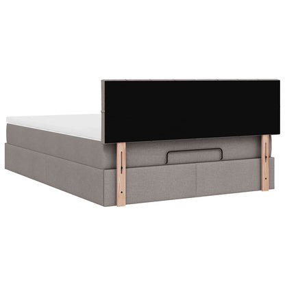 Ottoman bed met matras 140x200cm stof taupe