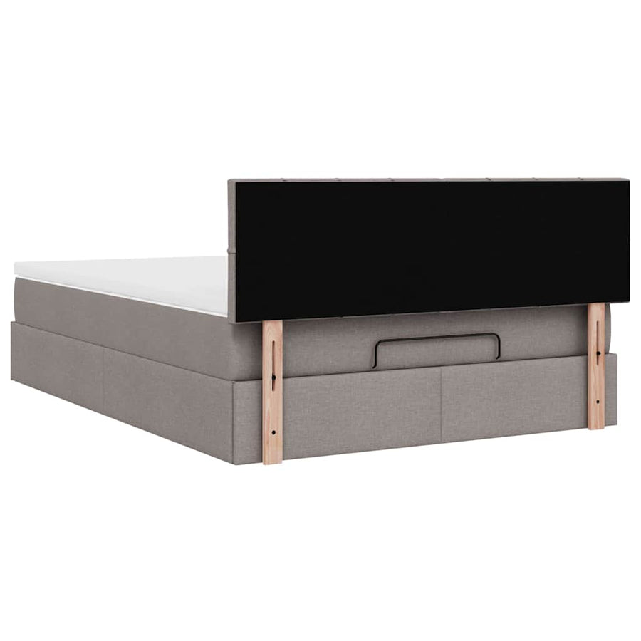 Ottoman bed met matras 140x200cm stof taupe