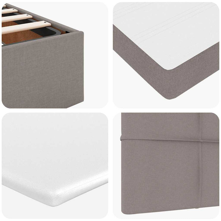 Ottoman bed met matras 140x200cm stof taupe