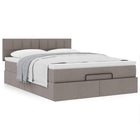 Bed with mattress 140x200 cm fabric taupe