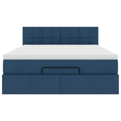 Ottoman bed met matras 140x200cm stof blauw