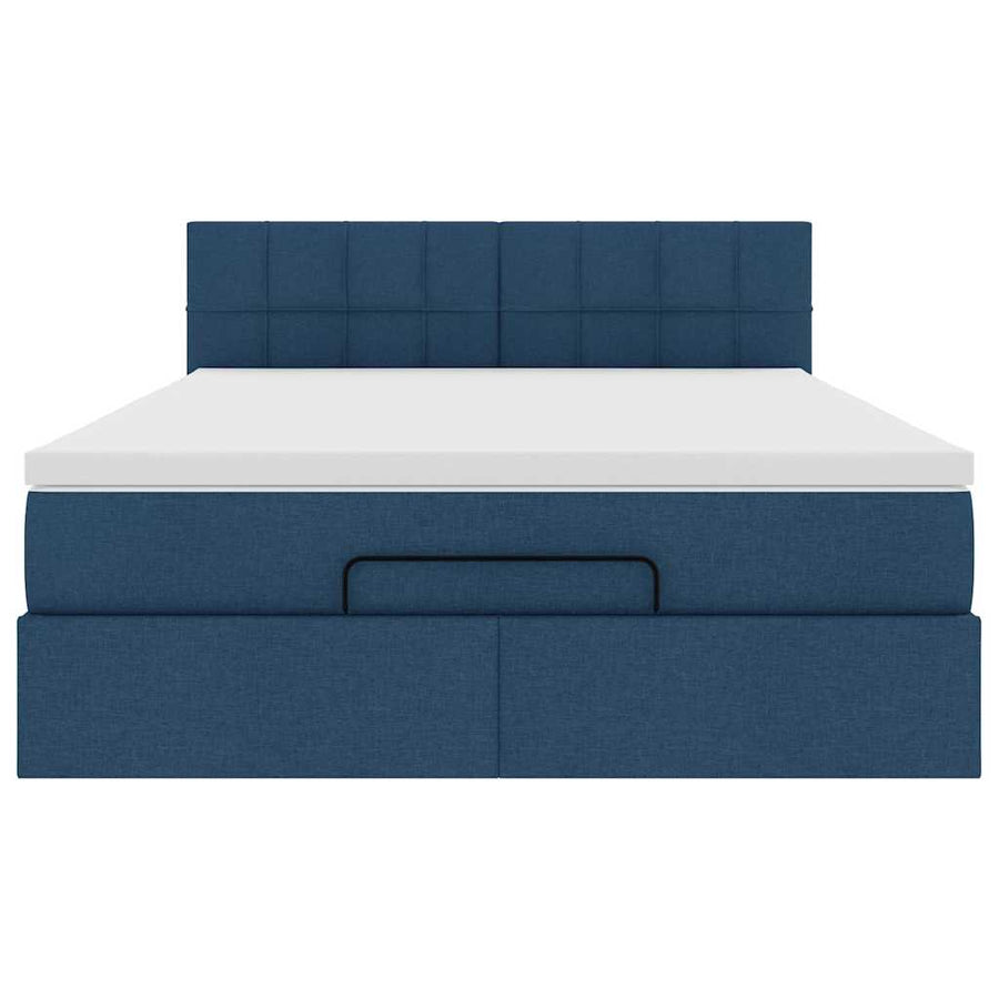 Ottoman bed met matras 140x200cm stof blauw