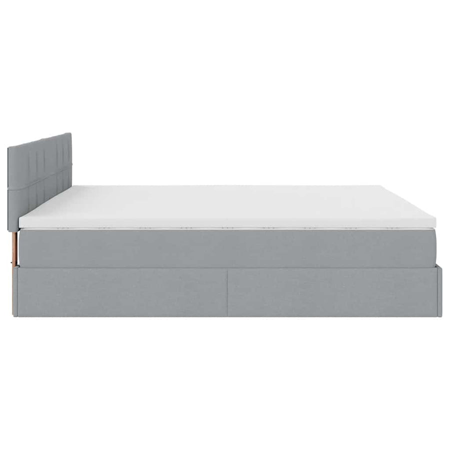 Ottoman bed met matras 160x200cm stof lichtgrijs