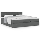Ottoman bed with mattress 160x200cm fabric dark grey