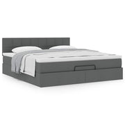 Ottoman bed met matras 160x200 cm donkergrijs