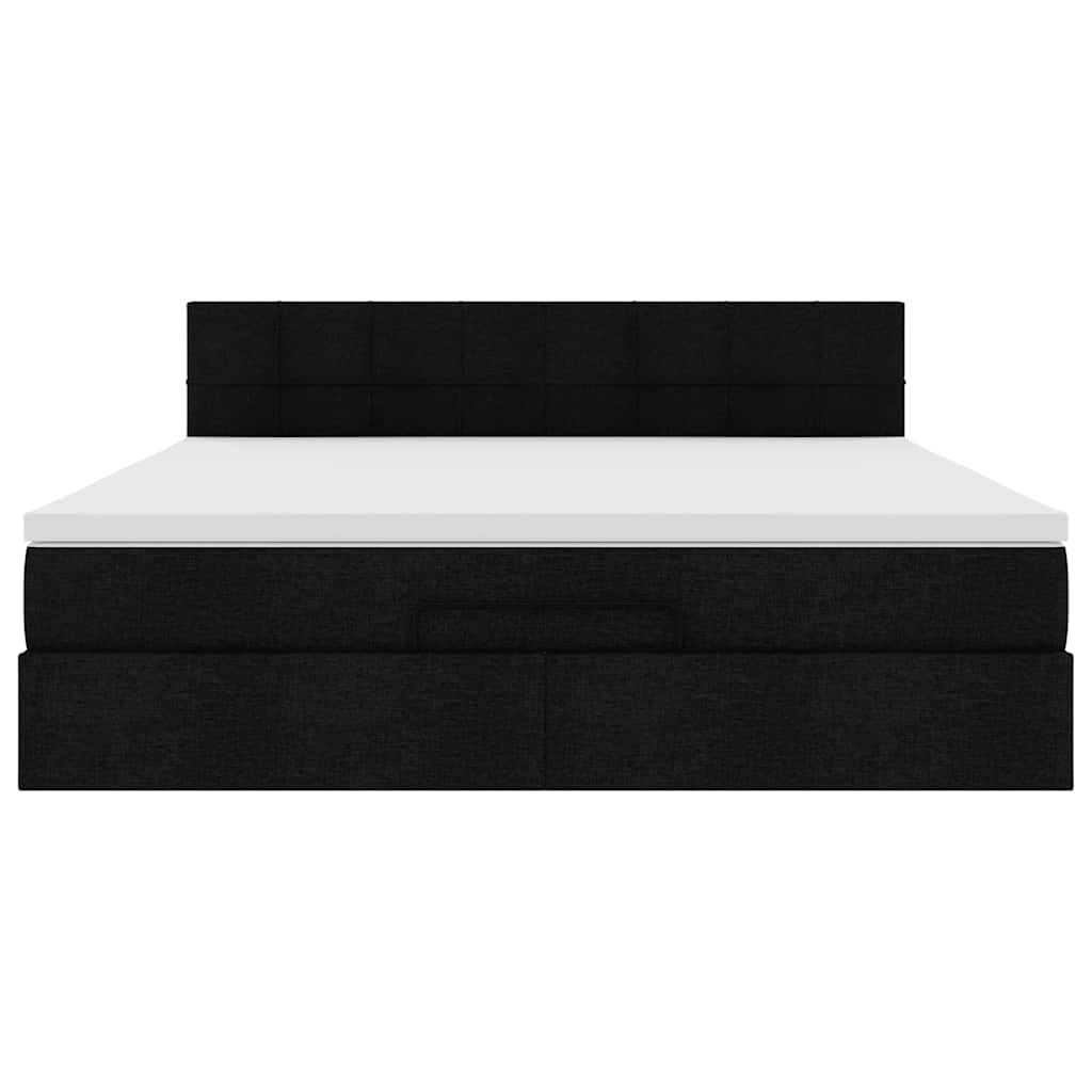 Ottoman bed met matras 160x200cm stof zwart