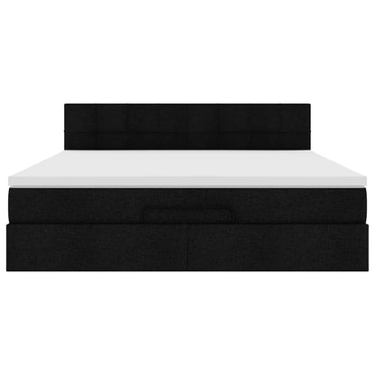 Ottoman bed met matras 160x200cm stof zwart