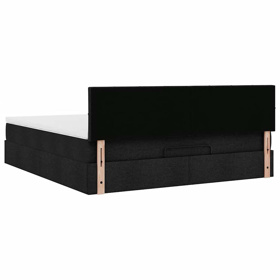 Ottoman bed met matras 160x200cm stof zwart
