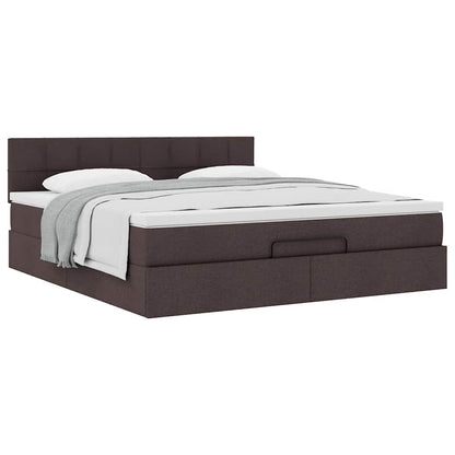 Ottoman bed met matras 160x200cm stof donkerbruin