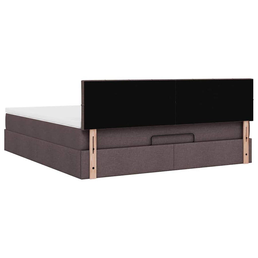 Ottoman bed met matras 160x200cm stof donkerbruin